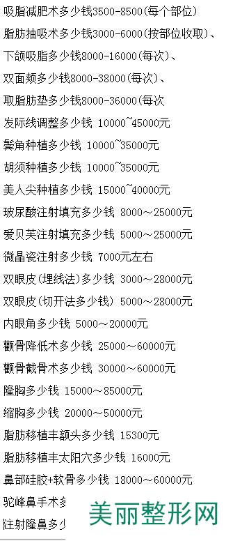 青岛伊美尔国宾整形外科医院整形价格表抢先曝光