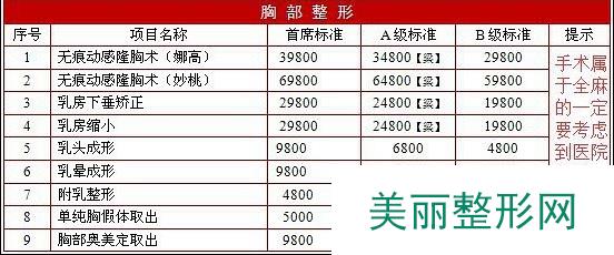 2016武汉叶子整形医院全新价格表【价目表】一览