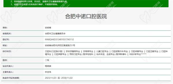 合肥中诺口腔多少家？庐阳区1家是2级非3级医院|医生很靠谱