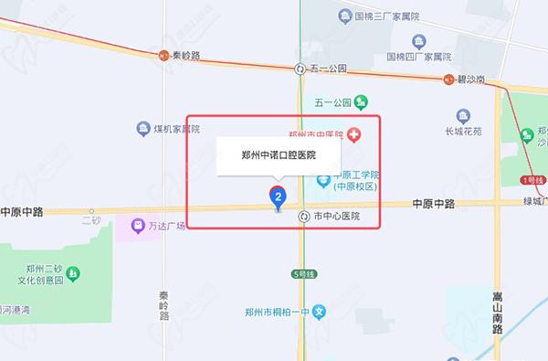 郑州中诺口腔医院地址路线图