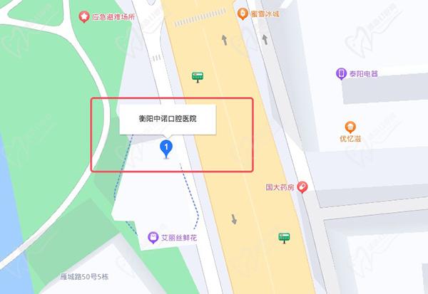 衡阳中诺口腔医院地址路线图