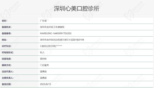 深圳心美口腔资质