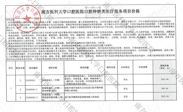 广东省口腔医院种植牙多少钱一颗？请看南方医科大学口腔医院价格表